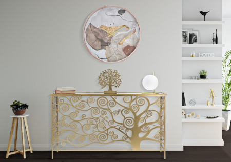 Ceas de perete Art Pink, sticla/metal, rose gold, Mauro Ferretti [1]