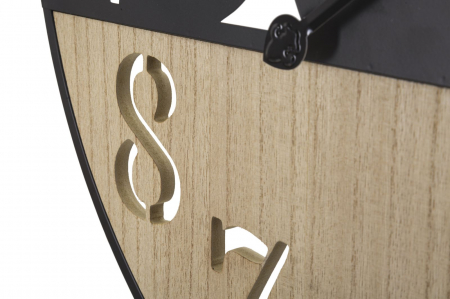 Ceas de perete modern cu lemn si frunze exotice - CreativDeco [2]