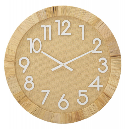 Ceasuri de perete - Ceas de perete Boho Plus, MDF/ratan, natural