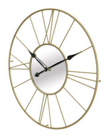 Ceas de perete cu oglinda, metal auriu [4]