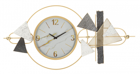 Ceasuri de perete - Ceas de perete decorativ auriu design geometric Amy