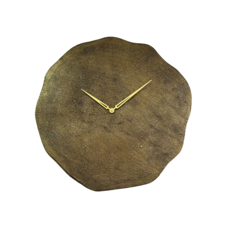 Ceasuri - Ceas de perete din aluminiu cu finisaj alamă antichizată – design modern vintage