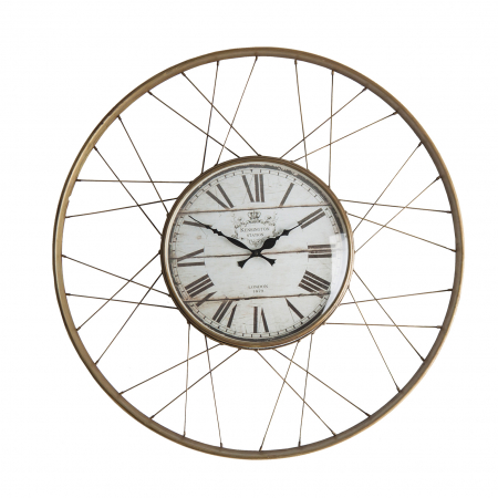 Ceasuri de perete - Ceas perete Art Deco auriu|Ceasuri decorative elegante