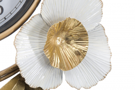 Ceas de perete flori alb auriu Flow | creativdeco.ro [4]