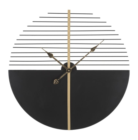 Decoratiuni perete - Ceas de perete negru auriu, design minimal Glam Stick Ø 60X4,5cm