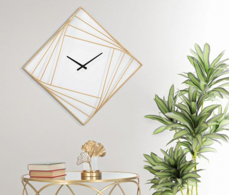 Ceas de perete metalic Alb Auriu Goldy Line | creativdeco.ro [1]