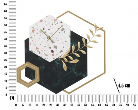 Ceas de perete 2 in 1 cu decoratiune metalica - CreativDeco [4]