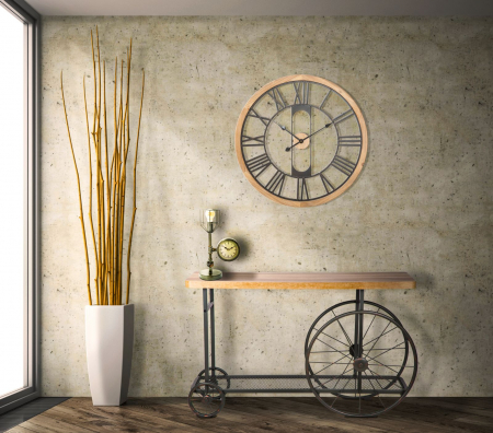 Ceas de perete Industry, metal lemn natur | creativdeco.ro [4]