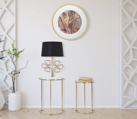Ceas de perete abstract multicolor cu oglinda, Mirror |creativdeco.ro [1]