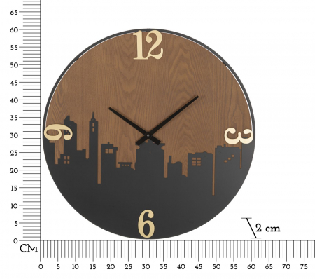 Ceas de perete modern cu materiale contrastante - CreativDeco [5]