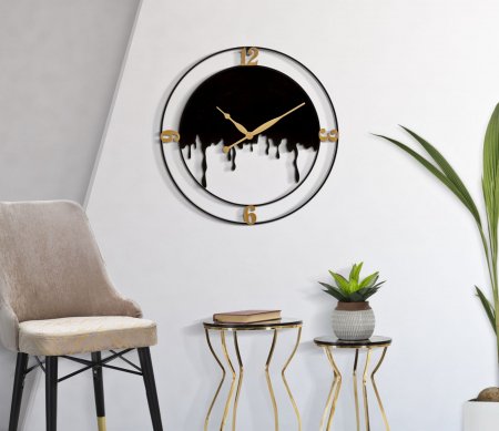 Ceas de perete Splash metal negru auriu | design modern [1]