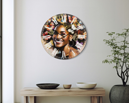 Ceas de perete rotund cu design colorat - CreativDeco [1]