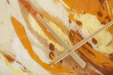 Ceas de perete auriu orange MDF pictat Toply [3]