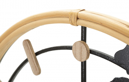 Ceas de perete World, fier/MDF, negru/natural [2]