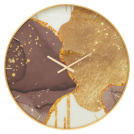 Ceasuri de perete - Ceas perete design modern Goldy, auriu maro |creativdeco