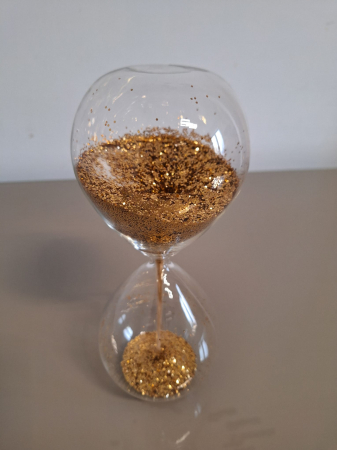 Obiecte decorative copii - Clepsidra din sticla cu nisip auriu Perle - creativdeco.ro