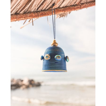Figurine - Clopoțel decorativ din polirășină albastră