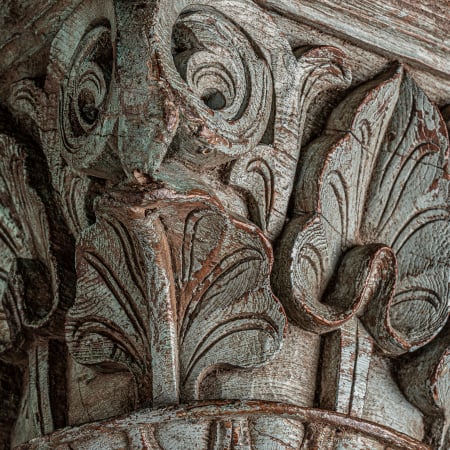Coloana etnica lemn tec gri|Coloane decorative moderne [2]
