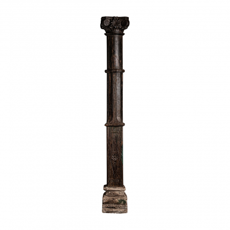Coloane decorative - Coloana etnica lemn tec mare|Coloane impunatoare