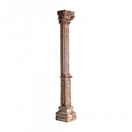 Coloane decorative - Coloana etnica lemn tec maro|Coloane decorative
