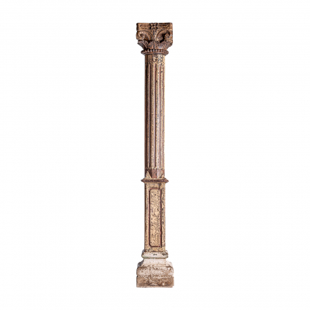Coloana etnica lemn tec maro|Coloane decorative [1]