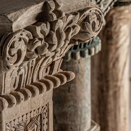 Coloana etnica unicat lemn tec|Coloane decorative autentice [4]
