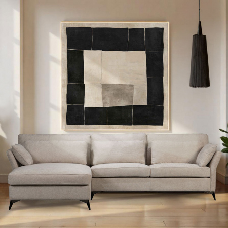 Colțar Parfait bej cu picioare metalice negre – stil modern [1]