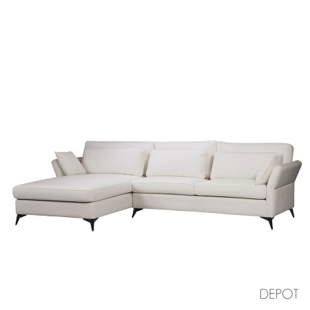 Colțar Parfait bej cu picioare metalice negre – stil modern