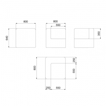 colțar GISSELE Graphite – modul antracit, olefin și cadru tubular [6]