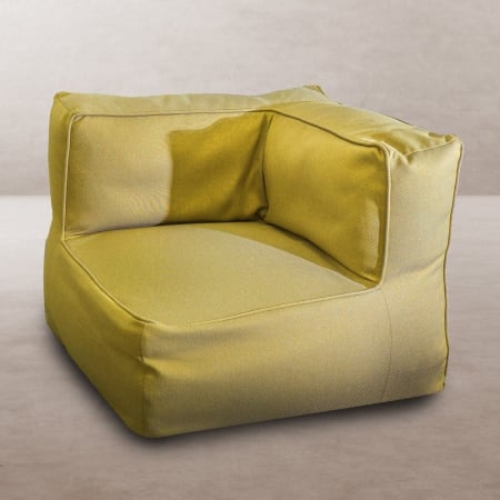 colțar GISSELE Mustard – modul compact, olefin galben și umplutură moale