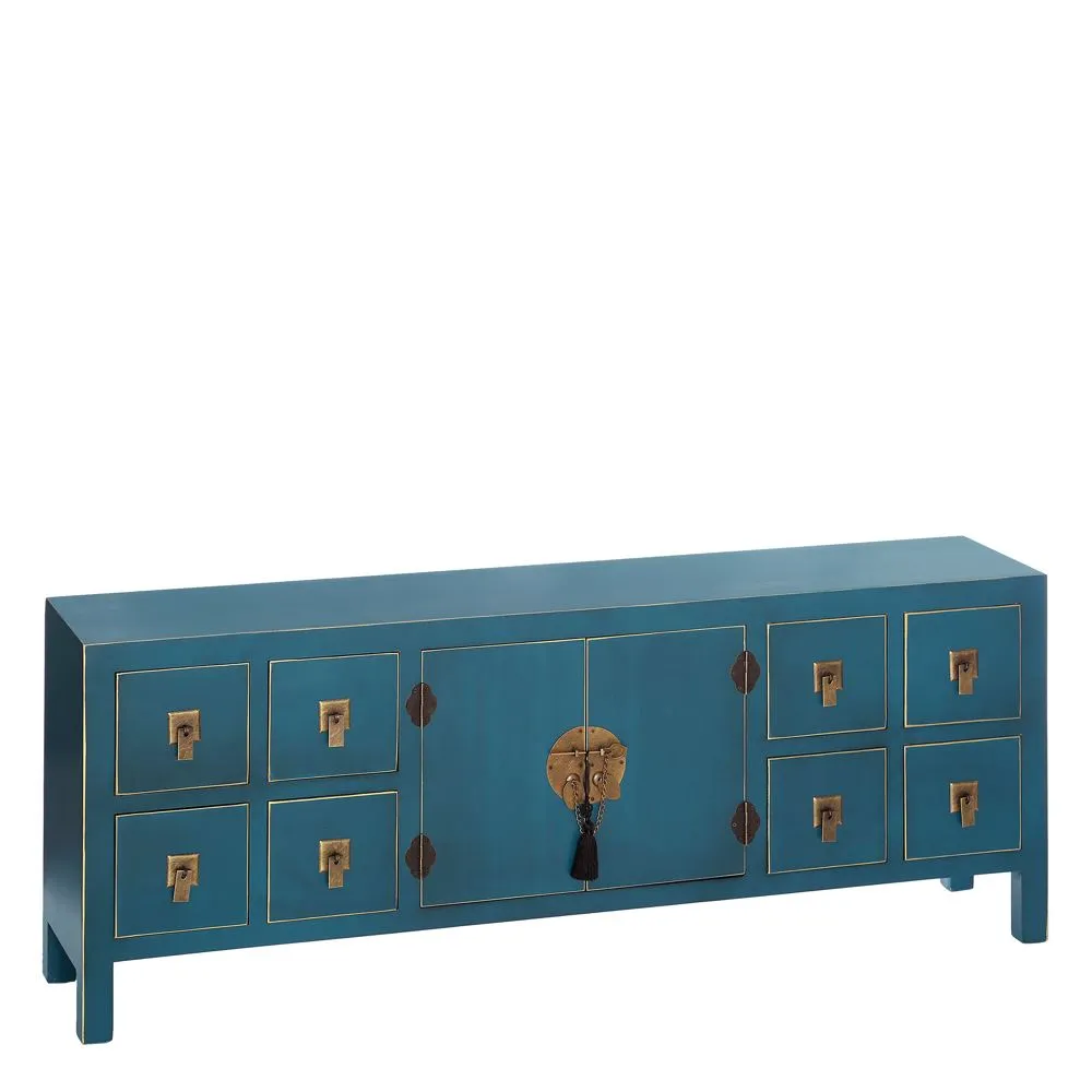The Orient - Comoda orientala albastra cu sertare si compartiment|Comode orientale