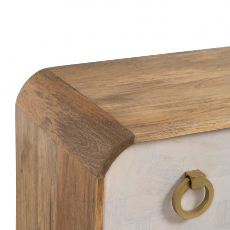 Comoda lemn mango alba natur dormitor modern [3]