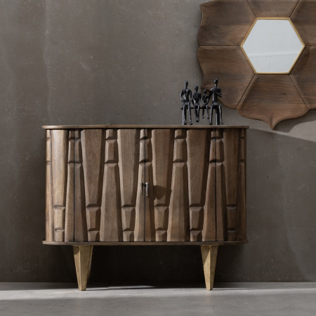 Comoda Sculptata Lemn Mango CreativDeco - Mobilier Elegant pentru Interioare Contemporane [1]