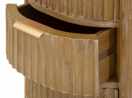 Comodă lemn cu 4 sertare fronturi canelate și mânere aurii [5]