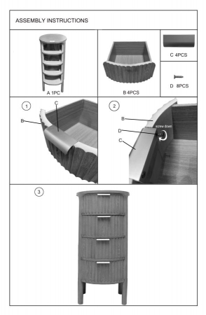Comodă lemn cu 4 sertare fronturi canelate și mânere aurii [9]