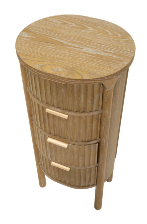 Comodă lemn cu 4 sertare fronturi canelate și mânere aurii [3]