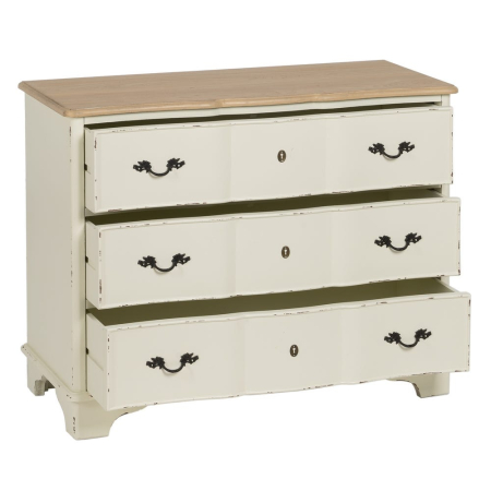 Comodă din lemn natur crem cu aspect vintage [2]