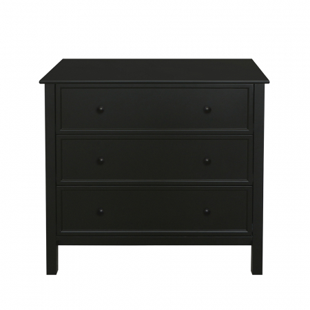 Comodă Homey MDF negru 80x40x77 cm cu 3 sertare și finisaj mat elegant. [3]