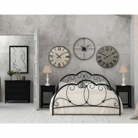 Comodă Homey MDF negru 80x40x77 cm cu 3 sertare și finisaj mat elegant. [2]