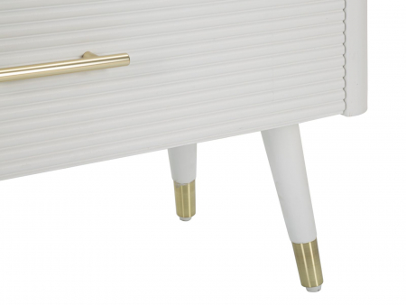 Comoda Matera | 3 Sertare Albe | Aspect Valurit | CreativDeco [5]