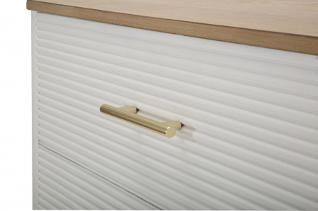 Comoda Matera | 3 Sertare Albe | Aspect Valurit | CreativDeco [6]