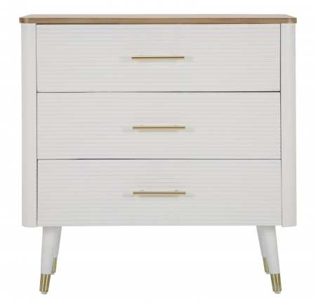 Comoda Matera | 3 Sertare Albe | Aspect Valurit | CreativDeco [1]