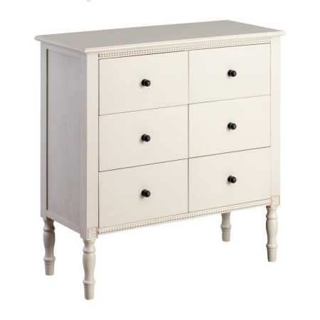 Comodă gri deschis din MDF și lemn de pin cu 6 sertare 75 x 33 x 75 cm [1]