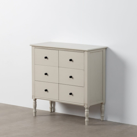 Comodă gri deschis din MDF și lemn de pin cu 6 sertare 75 x 33 x 75 cm [7]