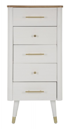 Comoda Ingusta Matera | 5 Sertare Albe | Stil Glamour | CreativDeco [2]