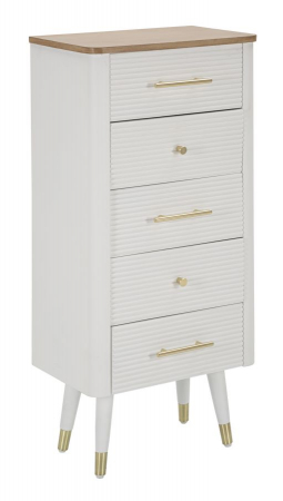 Comoda Ingusta Matera | 5 Sertare Albe | Stil Glamour | CreativDeco [0]