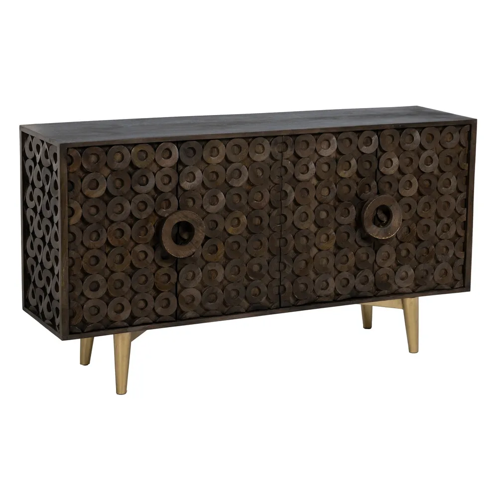 Comode si Bufete - Comoda Living Maro Aurie, Lemn Mango Sculptat Manual