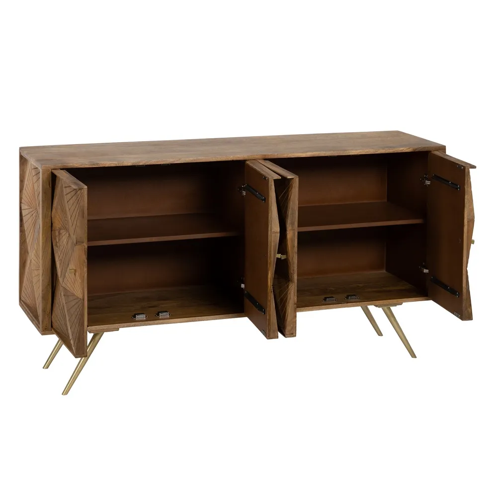 Comoda Living Spectrum, Lemn Mango, Natural Auriu - creativdeco.ro [2]