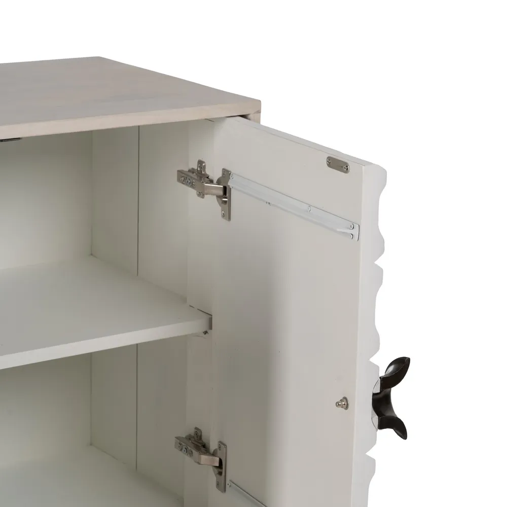 Comoda Living White, Lemn Mango Metal, Alb Negru - creativdeco.ro [6]