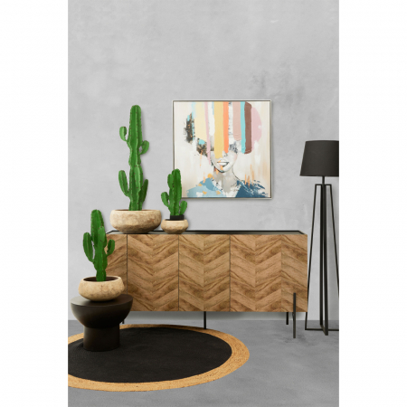 Comodă neagră fronturi decorative Parke [1]